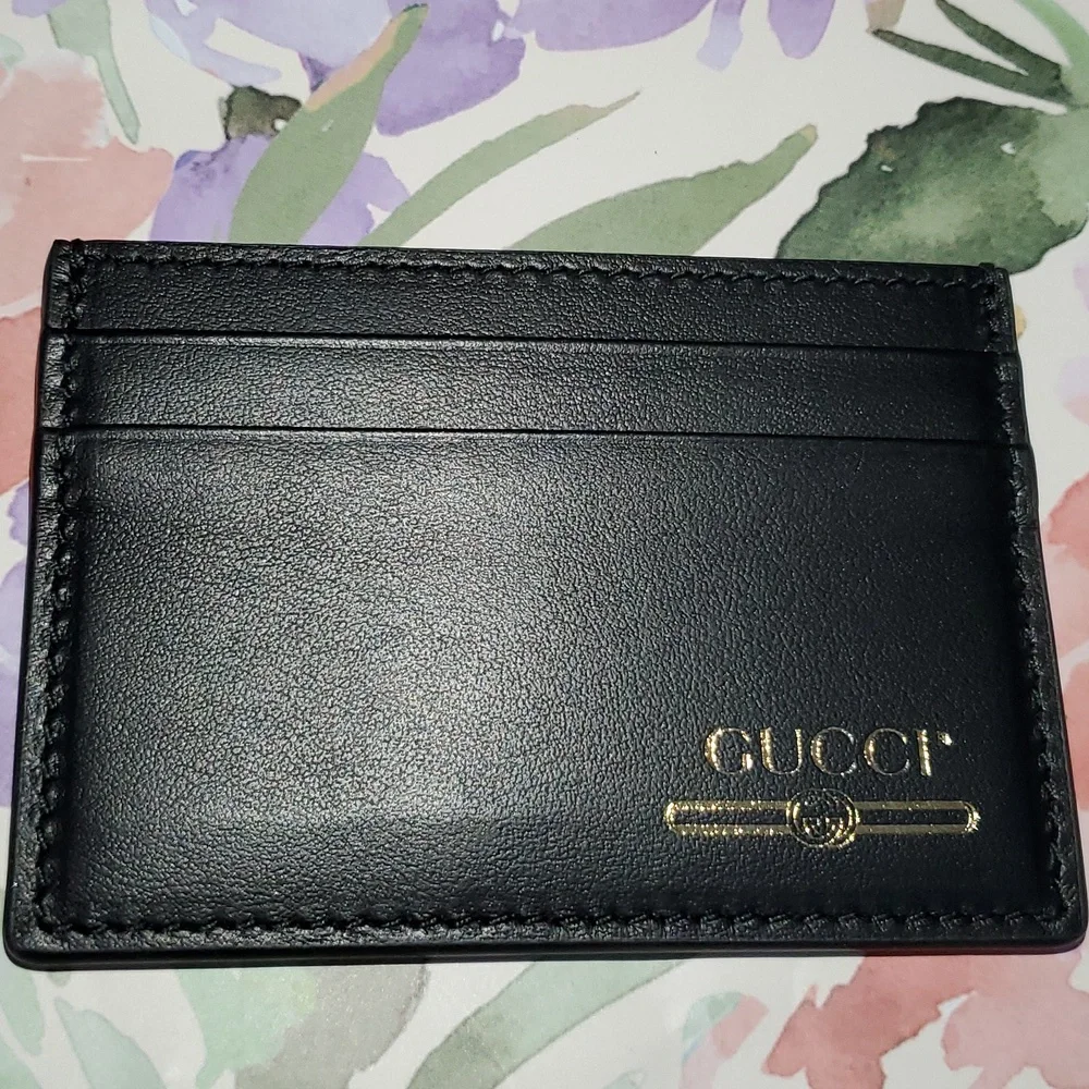 Gucci Black Card Holder EUC